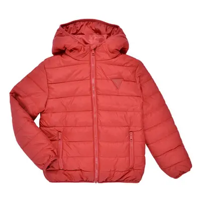 Guess HOODED LS PADDED PUFFER W ZIP girls's Children's Jacket in Red