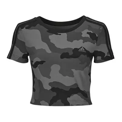 Adidas Essentials 3-Stripes Camo Print Baby T-Shirt women's T shirt in Black