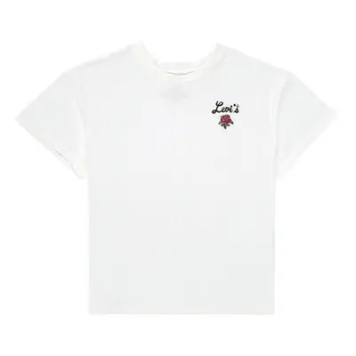 Levis LVG OVERSIZED LEVIS ROSE TEE girls's Children's T shirt in White