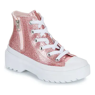 Converse CHUCK TAYLOR ALL STAR LUGGED GLITTER girls's Children's Shoes (High-top Trainers) in Pi