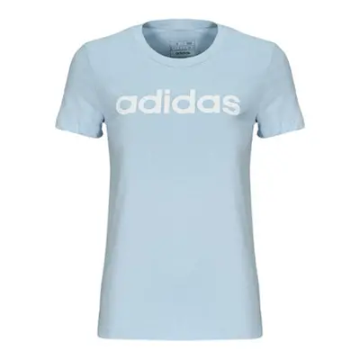 Adidas Essentials Slim Logo T-Shirt women's T shirt in Blue