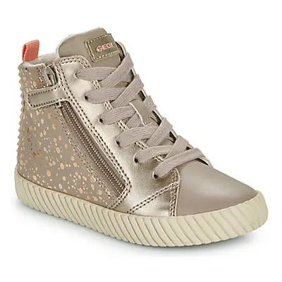 Geox J MIRROLESS GIRL girls's Children's Shoes (High-top Trainers) in Beige