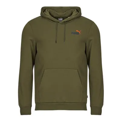 Puma ESS+ 2 COL SMALL LOGO HOODIE FL men's Sweatshirt in Kaki