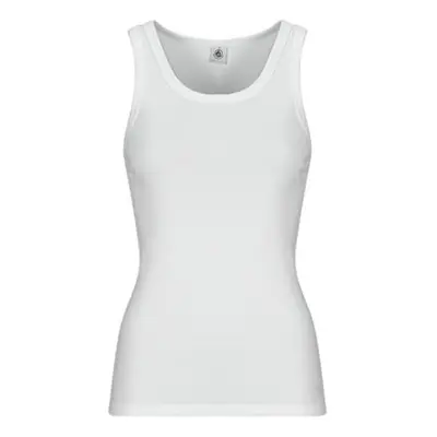 Petit Bateau DEBARDEUR COL ROND women's Vest top in White