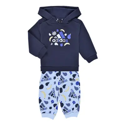 Adidas Essentials Allover Print Jogger Set boys's Sets & Outfits in Marine