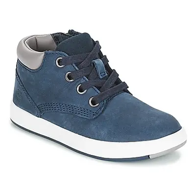 Timberland Davis Square Leather Chk girls's Children's Shoes (High-top Trainers) in Blue