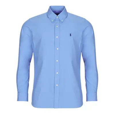 Polo Ralph Lauren CHEMISE COUPE DROITE EN POPLINE DE COTON COL BOUTONNE men's Long sleeved Shirt