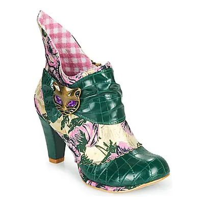 Irregular Choice MIAOW women's Low Ankle Boots in Green