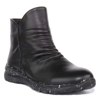 Justinreess England JUSTINREESS Womens Super Soft Leather Ankle Boots women's Boots in Black