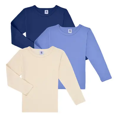 Petit Bateau LOT MANCHES LONGUES X3 boys's in Marine