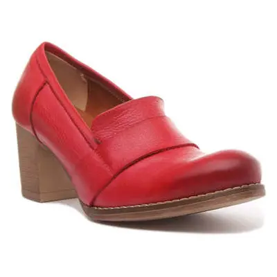 Justinreess England Dahlia Slip On Heeled Loafer women's Slip-ons (Shoes) in Red