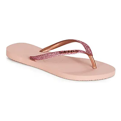 Havaianas SLIM GLITTER women's Flip flops / Sandals (Shoes) in Pink