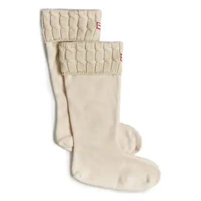 Hunter 6Stitch Cable men's High socks in White