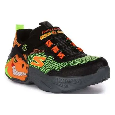 Skechers Skech O Saurus Black Orange For Kids boys's Trainers in Orange