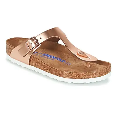 Birkenstock GIZEH SFB women's Flip flops / Sandals (Shoes) in Gold