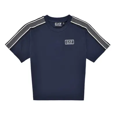 Emporio Armani EA7 7 LINES TSHIRT boys's Children's T shirt in Marine