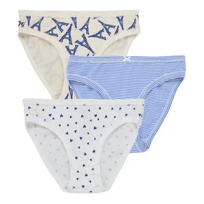 Petit Bateau LOT CULOTTE X3 girls's Knickers/panties in Multicolour