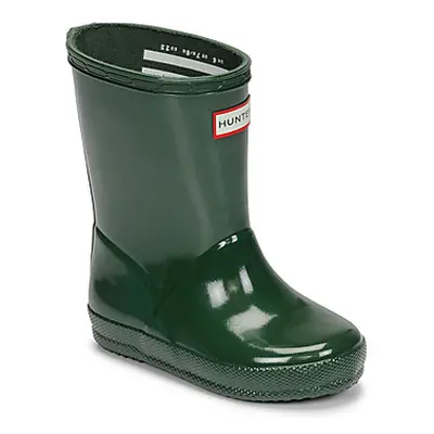 Hunter KIDS FIRST CLASSIC GLOSS boys's Children's Wellington Boots in Green