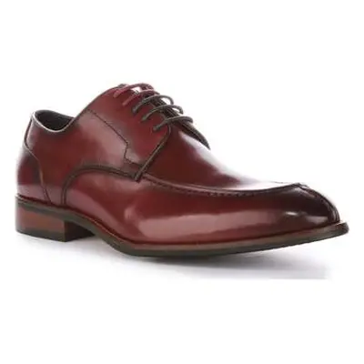 Justinreess England Justinreess Mens Lace up Smart Formal Burgundy Leather Shoes men's Slip-ons 