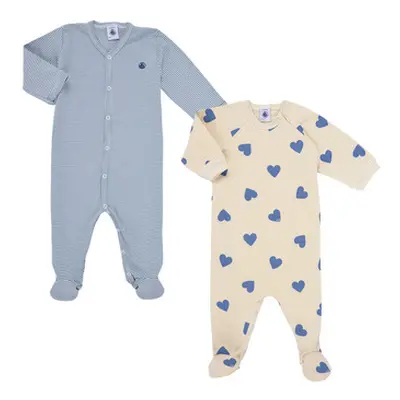 Petit Bateau TOMTOM LOT PYJAMA X2 girls's Sleepsuits in Blue