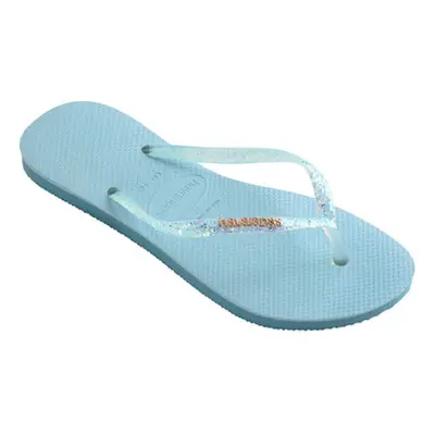 Havaianas SLIM GLITTER FLOURISH women's Flip flops / Sandals (Shoes) in Blue