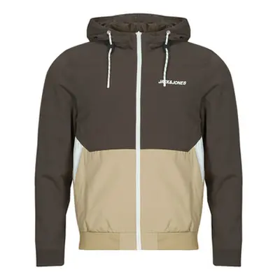 Jack & Jones JJERUSH HOOD BOMBER men's Jacket in Beige