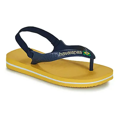 Havaianas BRASIL LOGO II BABY boys's Children's Flip flops / Sandals in Yellow