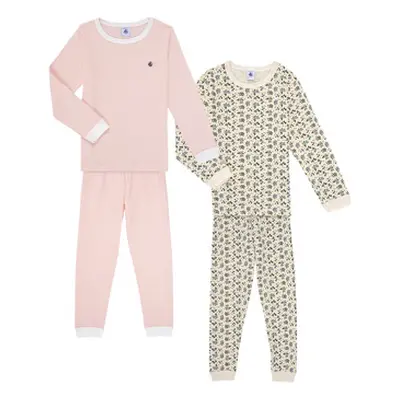 Petit Bateau PYJAMA PETIT BATEAU PACK X2 girls's Sleepsuits in Multicolour