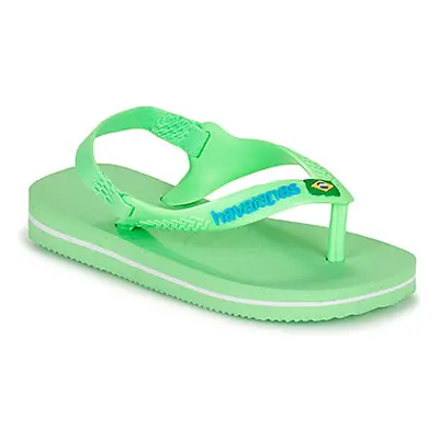 Havaianas BABY BRASIL LOGO II boys's Children's Flip flops / Sandals in Green