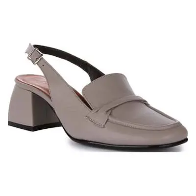 Justinreess England Womens Slingback Block Heel Square Toe Shoes women's Slip-ons (Shoes) in Gre