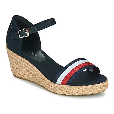 Tommy Hilfiger SHIMMERY RIBBON MID WEDGE SANDAL women's Sandals in Blue