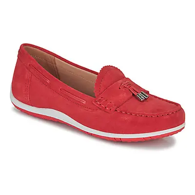 Geox D VEGA MOC women's Loafers / Casual Shoes in Red