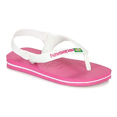 Havaianas BABY BRASIL LOGO II girls's Children's Flip flops / Sandals in Pink