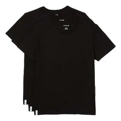 Lacoste Lounge 3 Pack Plain Stretch Cotton T-Shirts Black men's in Black