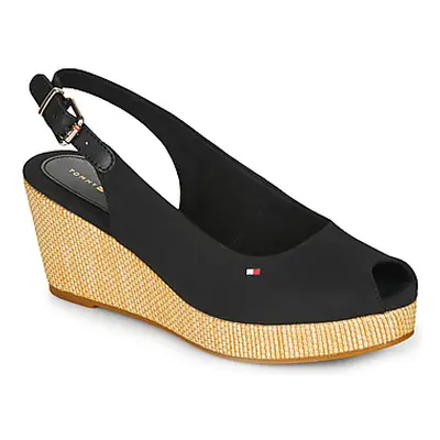 Tommy Hilfiger ICONIC ELBA SLING BACK WEDGE women's Sandals in Black