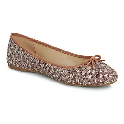 Coach ABIGAIL MINI SIGNATURE JACQUARD BALLET FLAT women's Shoes (Pumps / Ballerinas) in Brown