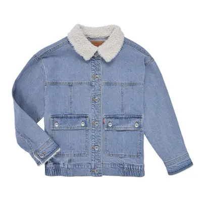 Levis LVG DENIM JACKET W/ SHERPA COL girls's Children's Denim jacket in Blue