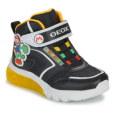 Geox J CIBERDRON BOY boys's Children's Shoes (High-top Trainers) in Black