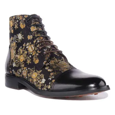 Justinreess England Adam Floral men's Boots in Black