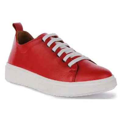 Justinreess England Womens Lace up Casual Smart Court Shoes women's Slip-ons (Shoes) in Red