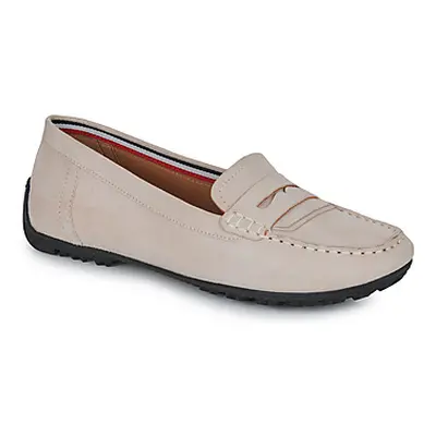 Geox D KOSMOPOLIS + GRIP women's Loafers / Casual Shoes in Beige