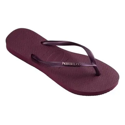 Havaianas SLIM LOGO METALLIC women's Flip flops / Sandals (Shoes) in Purple