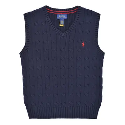 Polo Ralph Lauren VEST-TOPS-SWEATER girls's Children's sweater in Marine