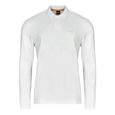 BOSS Pe_interlock_long men's Polo shirt in Beige