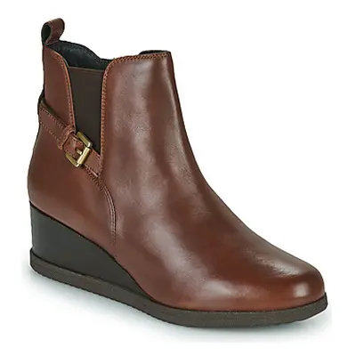 Geox D ANYLLA WEDGE C women's Low Ankle Boots in Brown