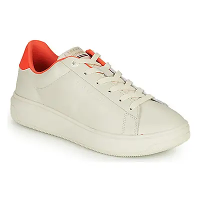 Tommy Hilfiger LOWCUT LEATHER CUPSOLE women's Shoes (Trainers) in White