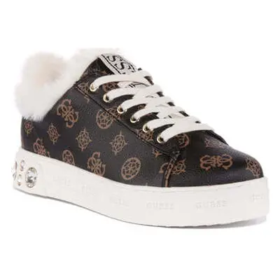 Guess Diamante Sole Rivet women's Trainers in Brown