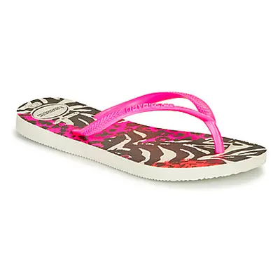 Havaianas SLIM ANIMALS girls's Children's Flip flops / Sandals in Pink