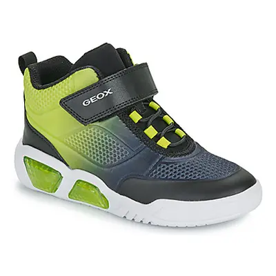 Geox J ILLUMINUS BOY boys's Children's Shoes (High-top Trainers) in Black