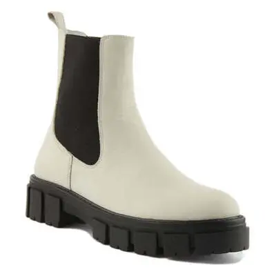 Justinreess England Womens Chunky Outsole High Chelsea Ankle Boot women's Boots in White